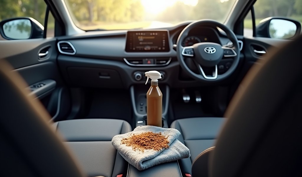 how to clean food spills in car